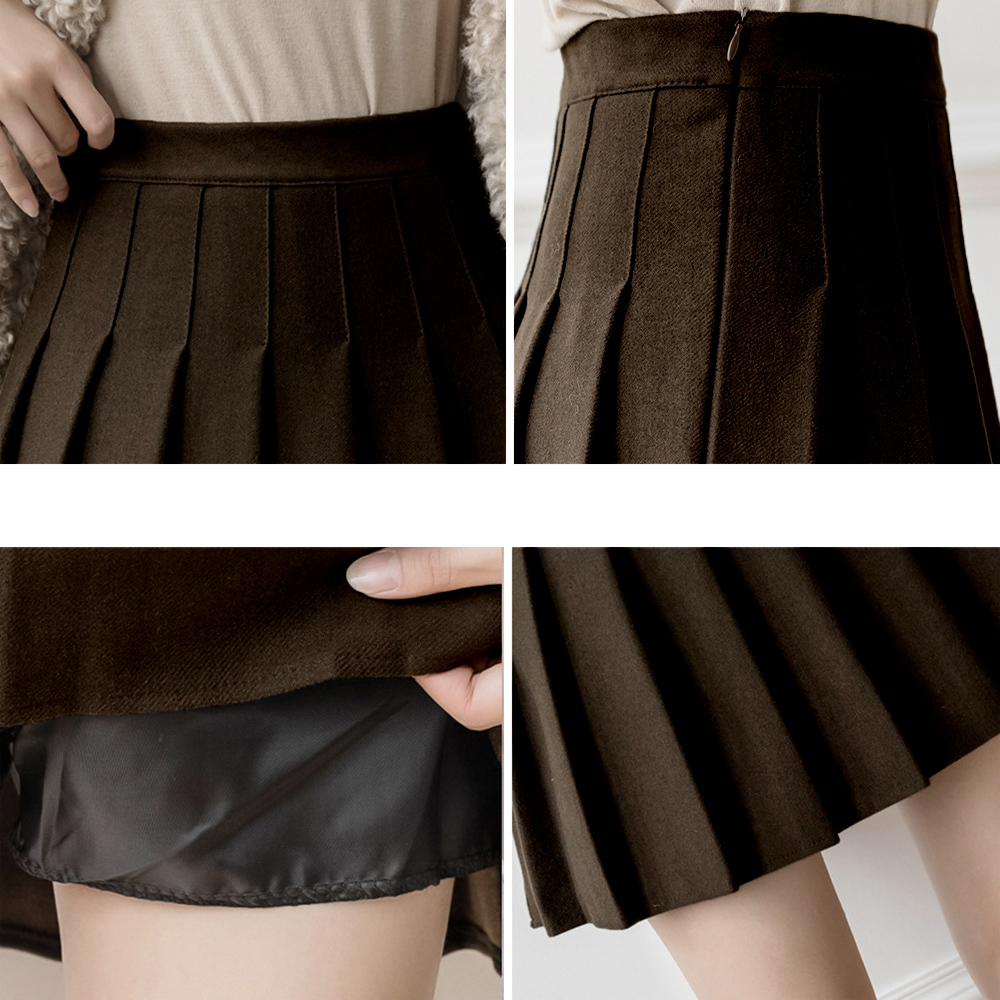 プリーツスカート ハイウエストプリーツミニスカート