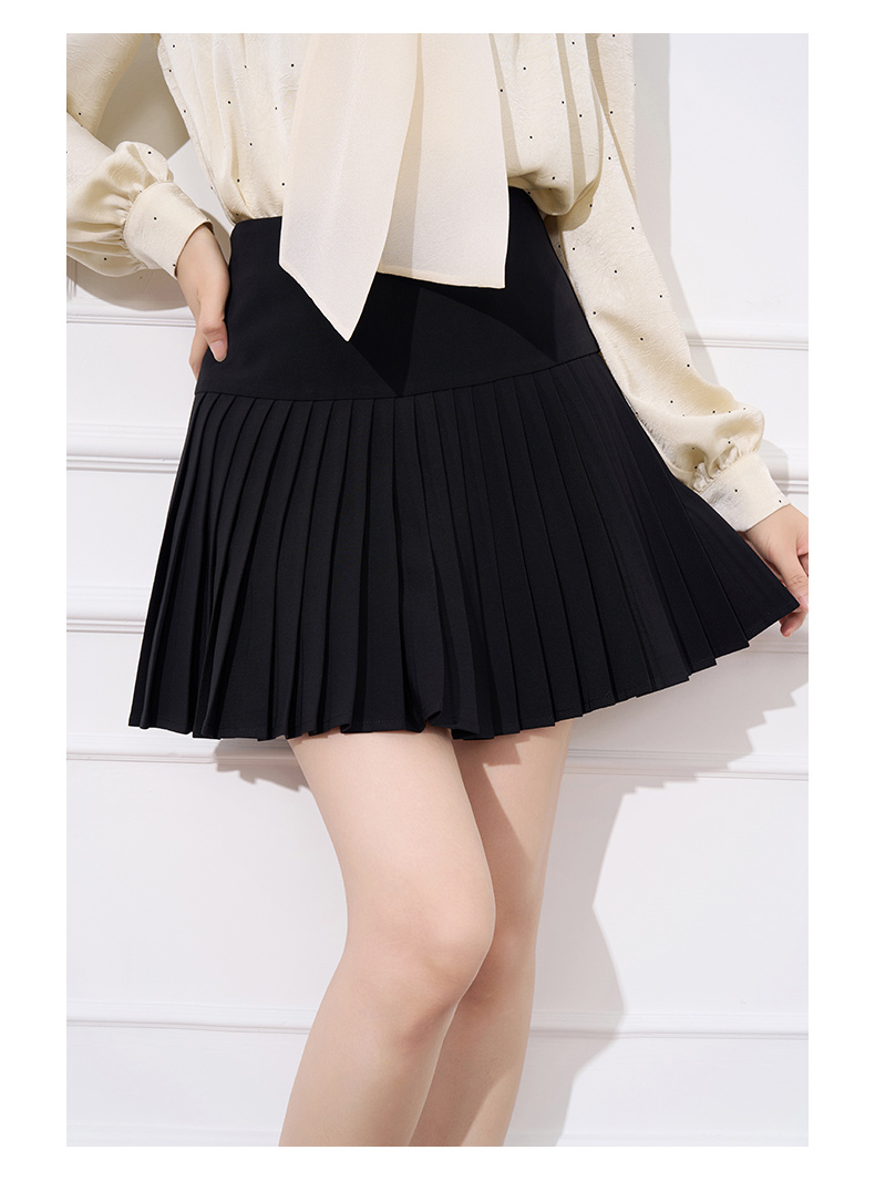 プリーツスカート シンプル細プリーツミニスカート