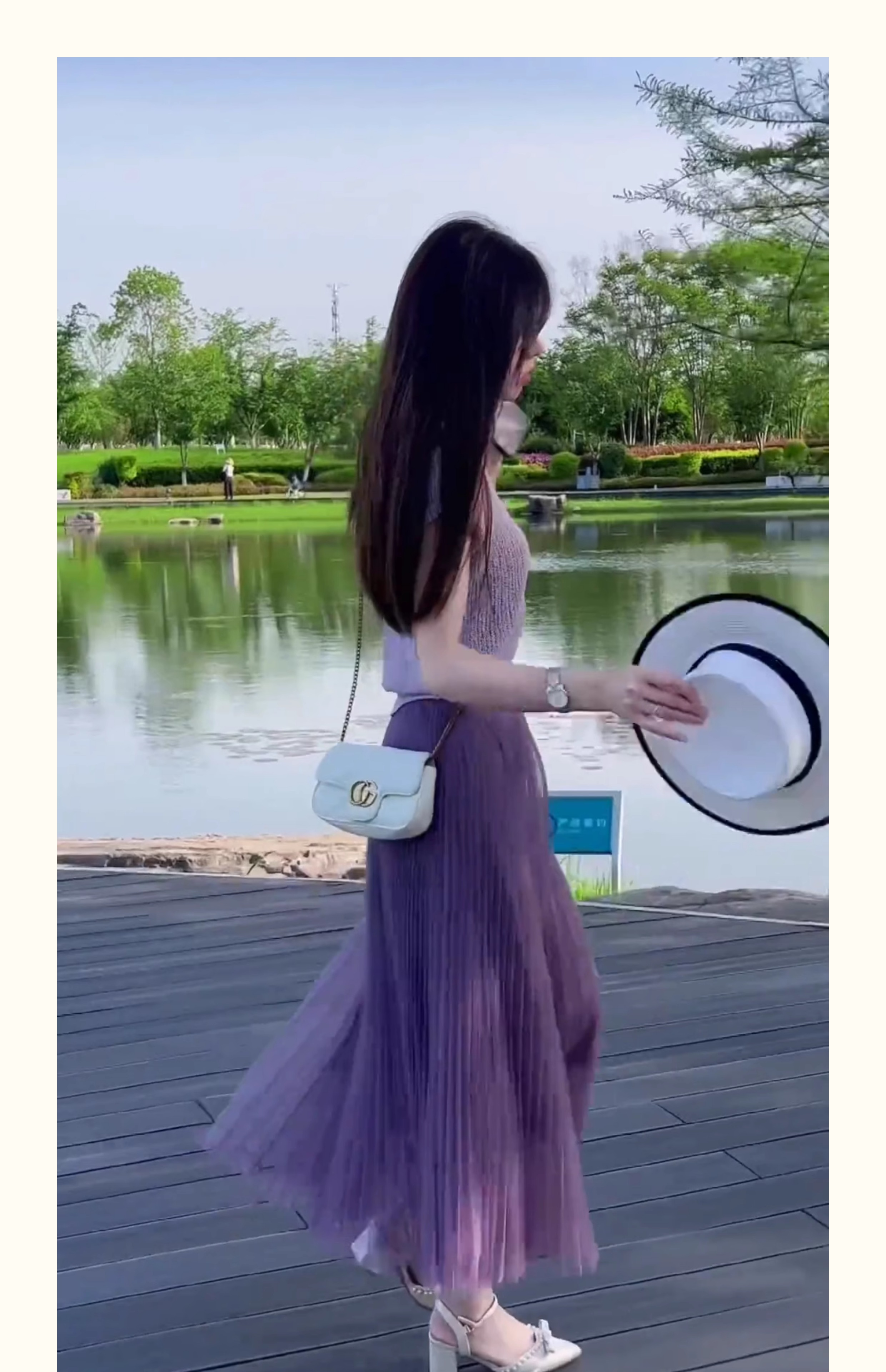 プリーツスカート 優美シルエットプリーツロングスカート