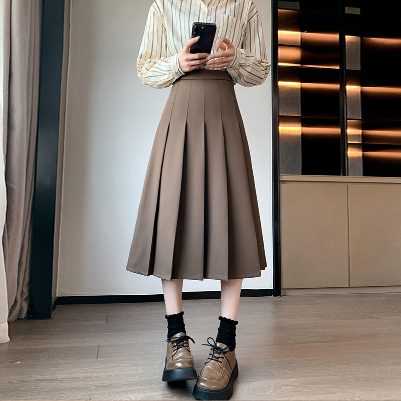 プリーツスカート 優雅なミディ丈プリーツスカート