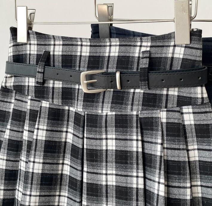 プリーツスカート チェック柄ハイウエストミニスカート
