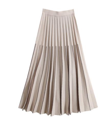 大人上品ハイウエストプリーツスカート黒色