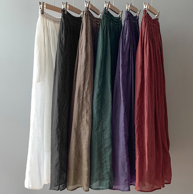 新作春夏きれいめプリーツスカートロング丈ウエストゴム