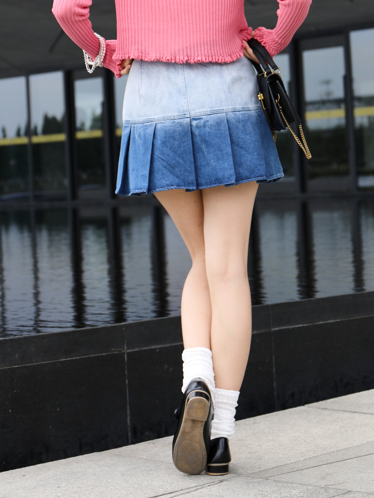 プリーツスカート グラデーションプリーツミニスカート