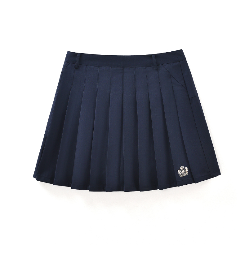 プリーツスカート 紋章入り上質プリーツミニスカート