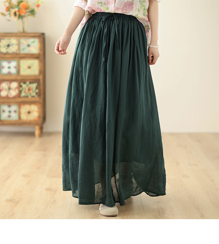 新作春夏きれいめプリーツスカートロング丈ウエストゴム