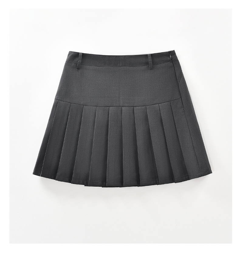 プリーツスカート 紋章入り上質プリーツミニスカート