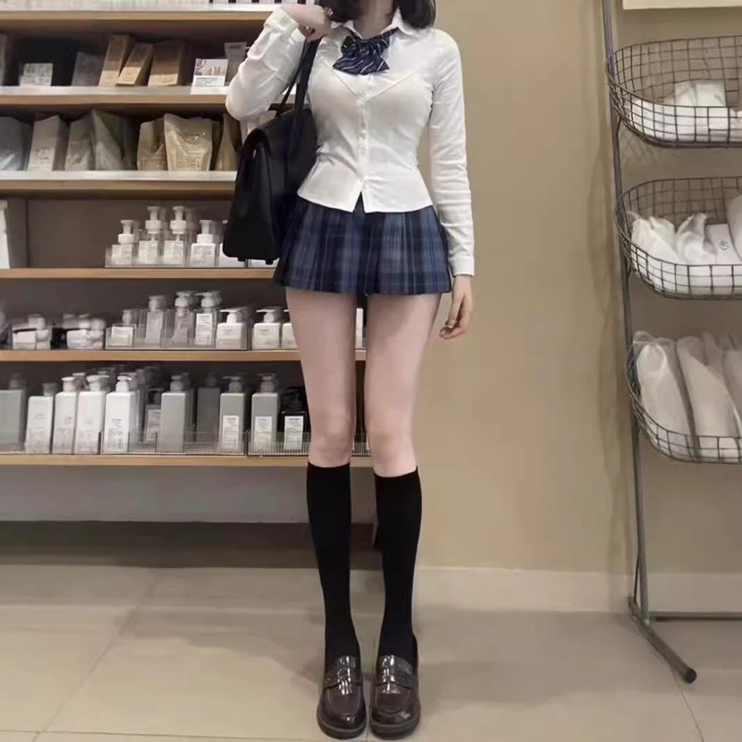 プリーツスカート 制服風格子プリーツミニスカート