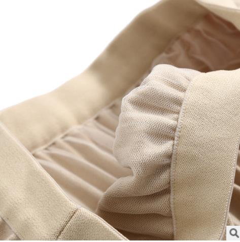 レディース紡績ハイウエストプリーツスカート