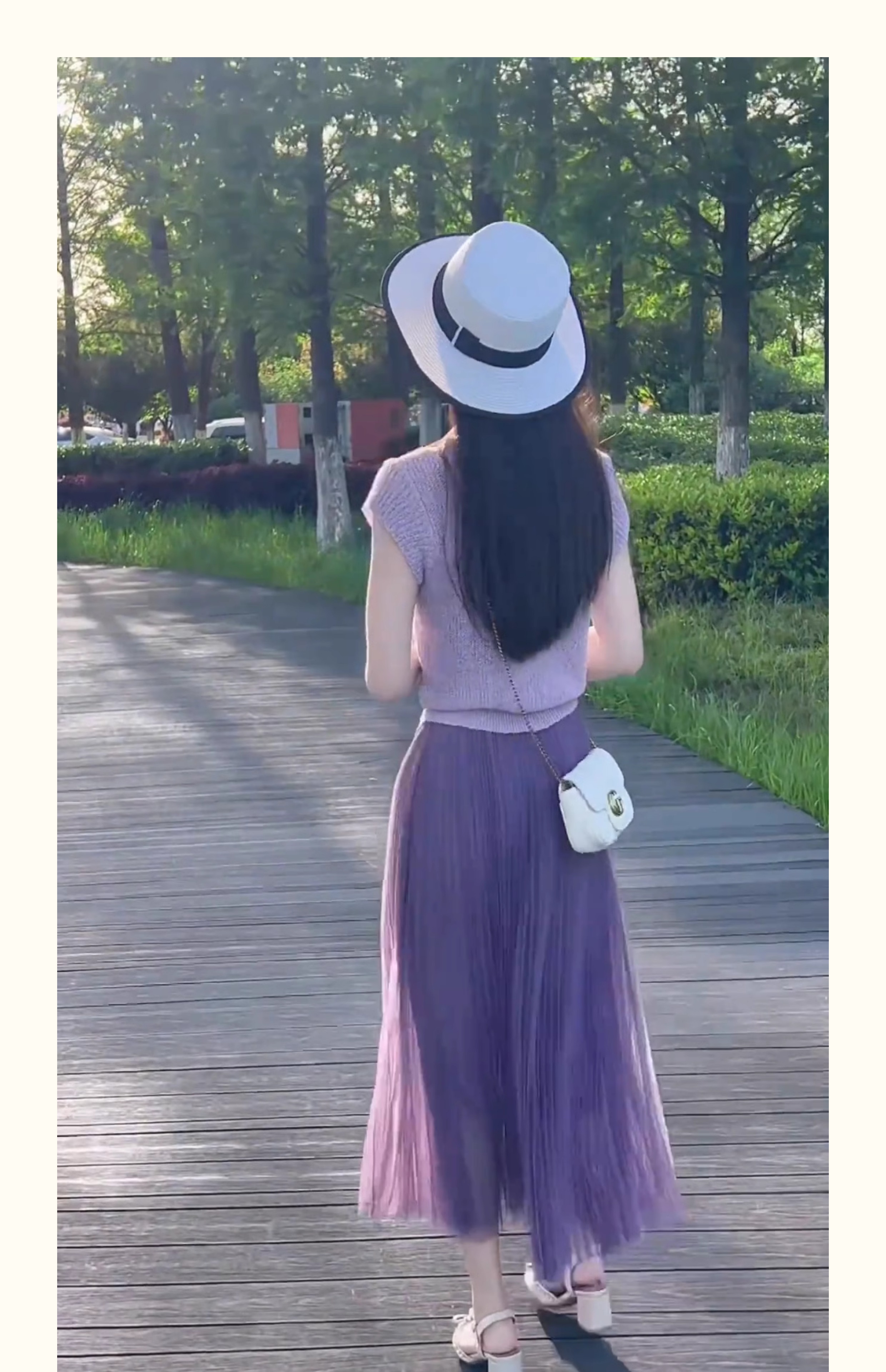プリーツスカート 優美シルエットプリーツロングスカート