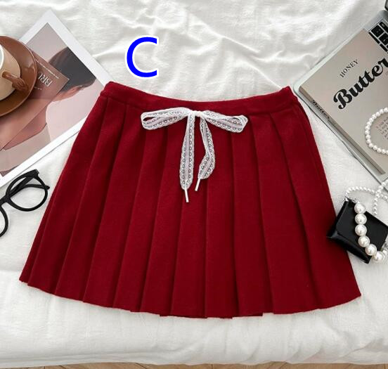 プリーツスカート可愛いリボン付き
