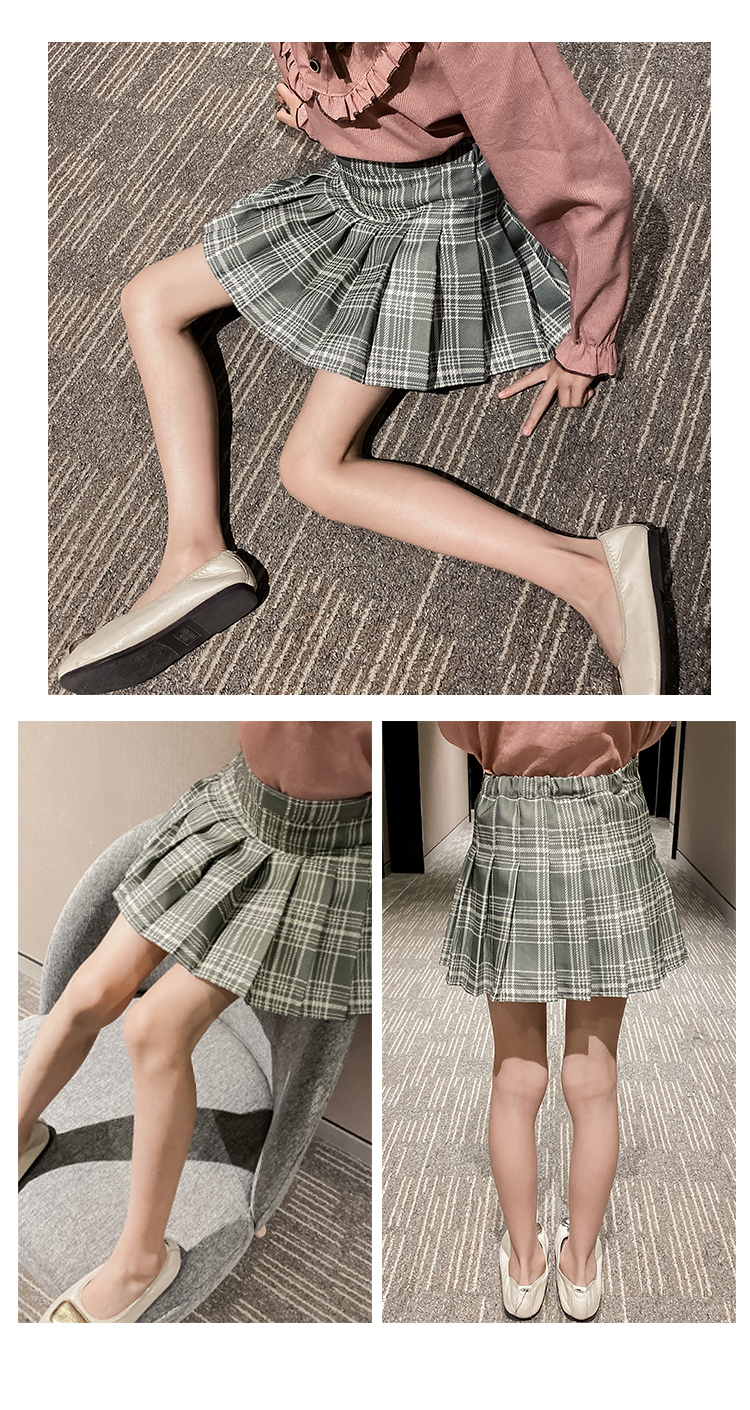 プリーツスカート 格子柄ふんわりプリーツミニスカート