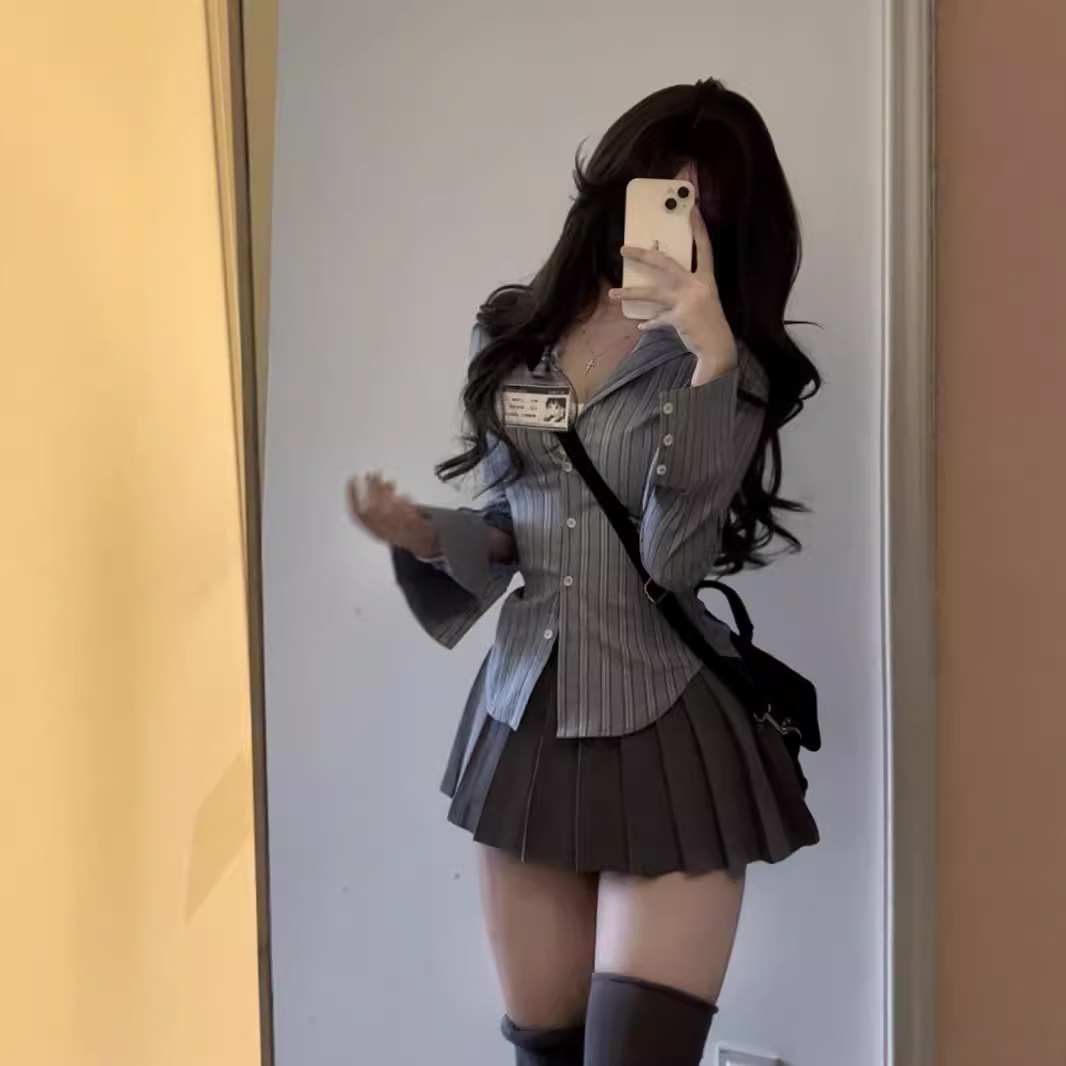 プリーツスカート 学園風ふんわりプリーツミニスカート