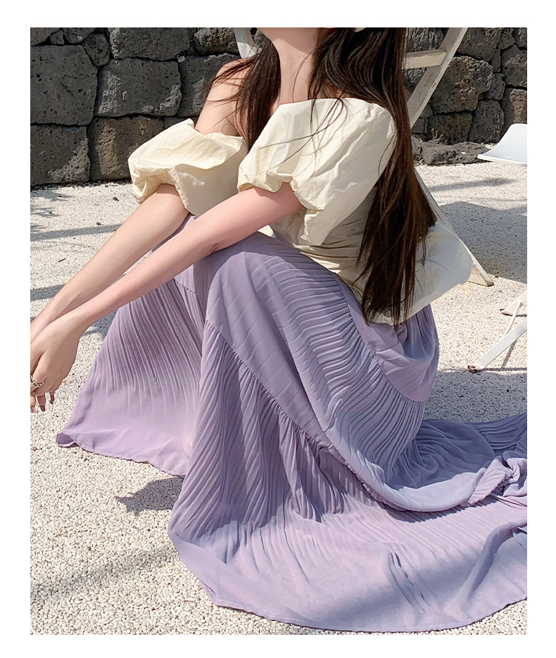 プリーツスカート 優美な揺れ感 ロングプリーツスカート