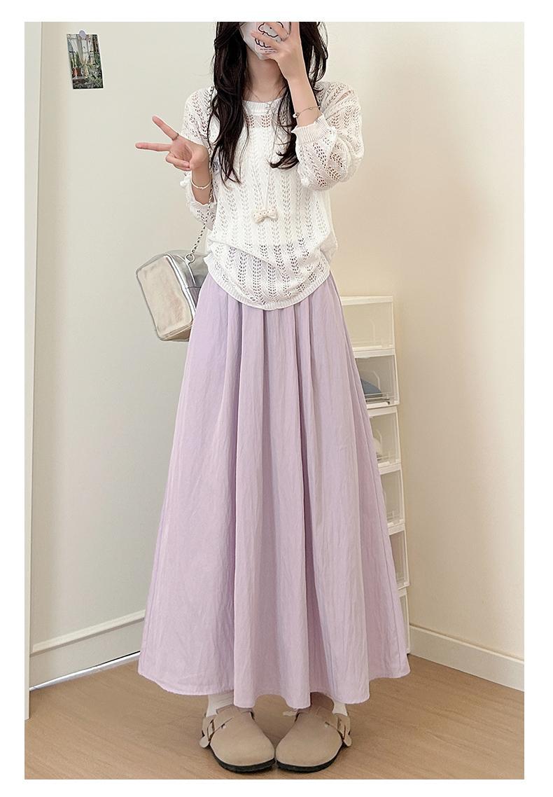 プリーツスカート 優美なプリーツロングスカート