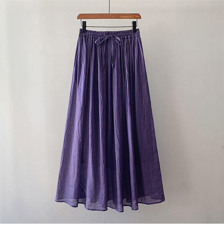 新作春夏きれいめプリーツスカートロング丈ウエストゴム