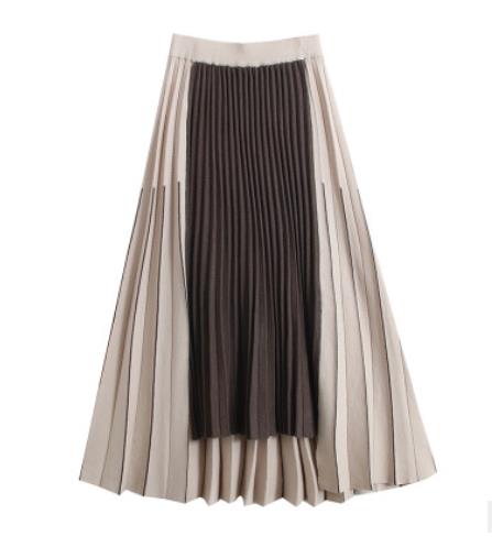 大人上品ハイウエストプリーツスカート黒色