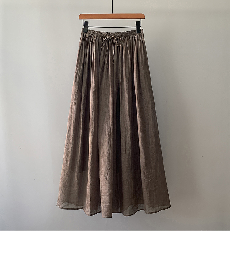 新作春夏きれいめプリーツスカートロング丈ウエストゴム