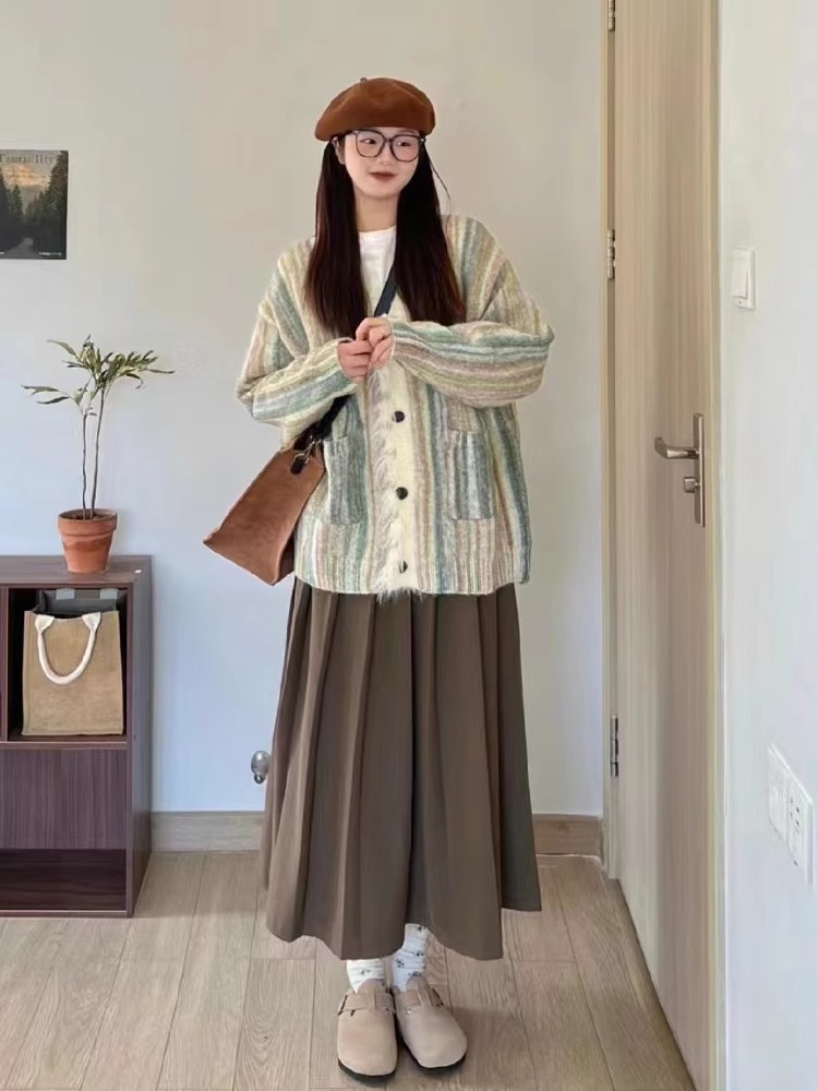 プリーツスカート 上品なシルエットプリーツロングスカート