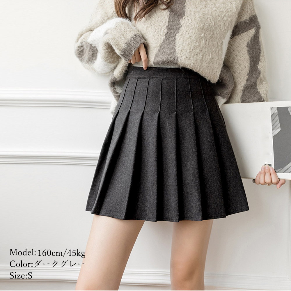 プリーツスカート ハイウエストプリーツミニスカート
