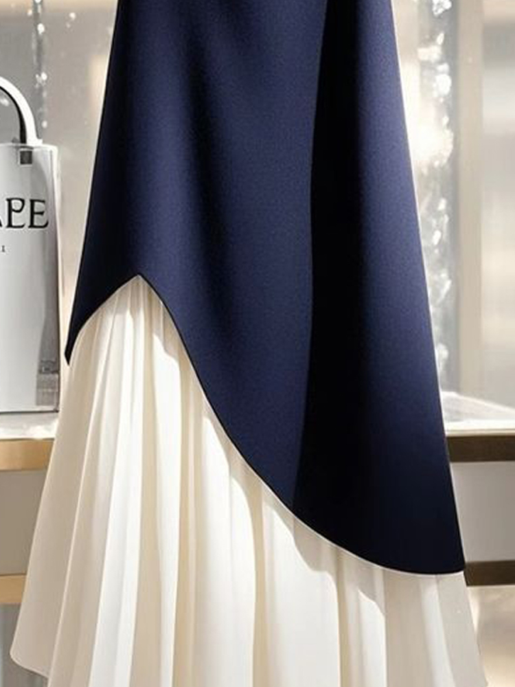 プリーツスカート 二層重ねアシンメトリープリーツスカート