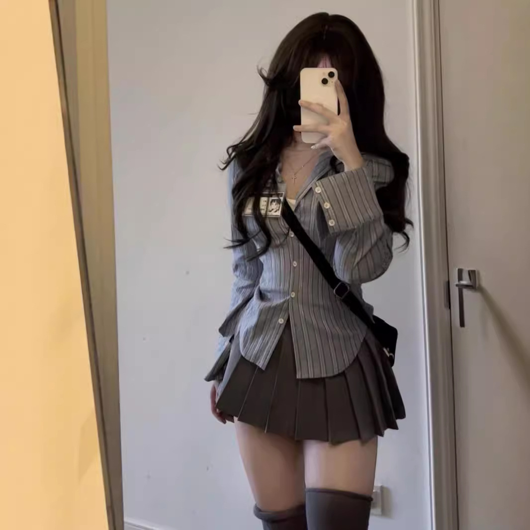 プリーツスカート 学園風ふんわりプリーツミニスカート