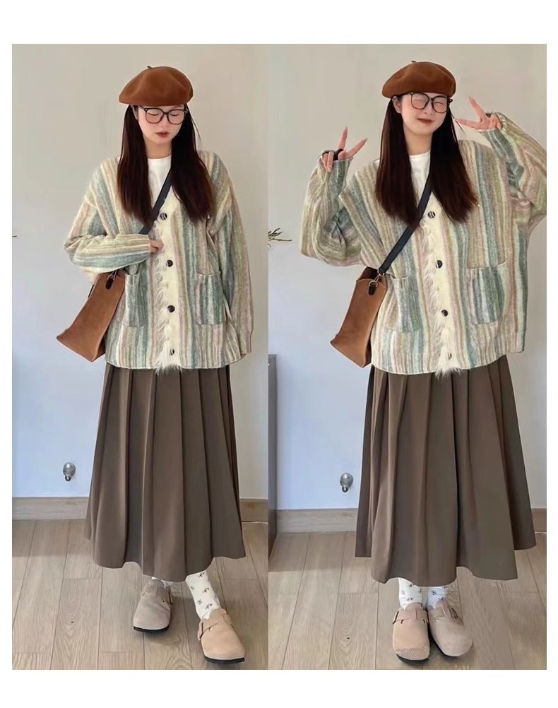 プリーツスカート 上品なシルエットプリーツロングスカート