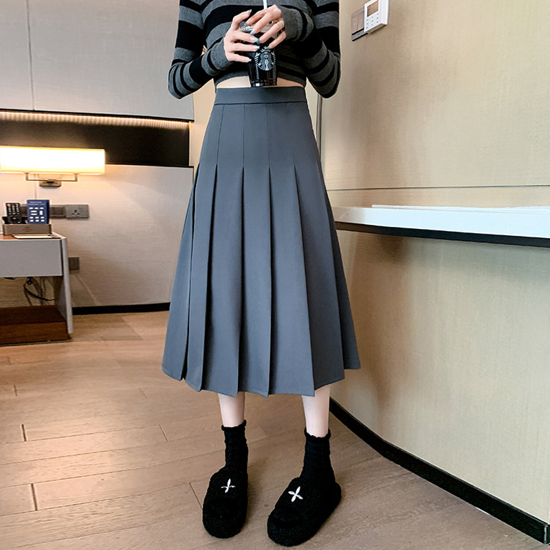 プリーツスカート 優雅なミディ丈プリーツスカート