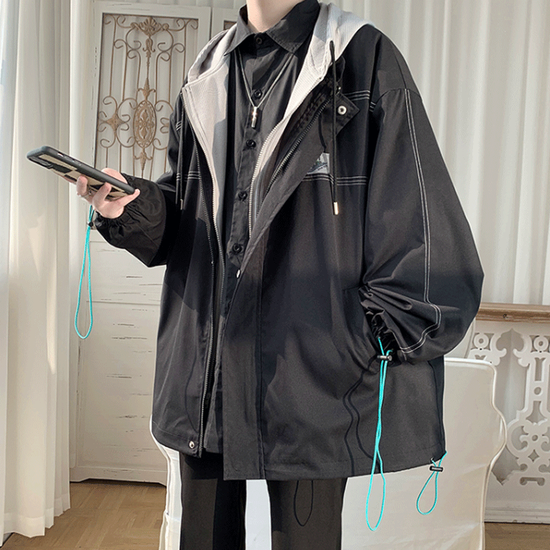 レインウェア 多重構造ジップアップ機能性レインジャケット