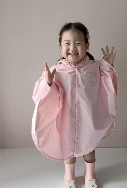 レインウェア 子供用くま耳レインコート 撥水加工 通学雨具カッパ