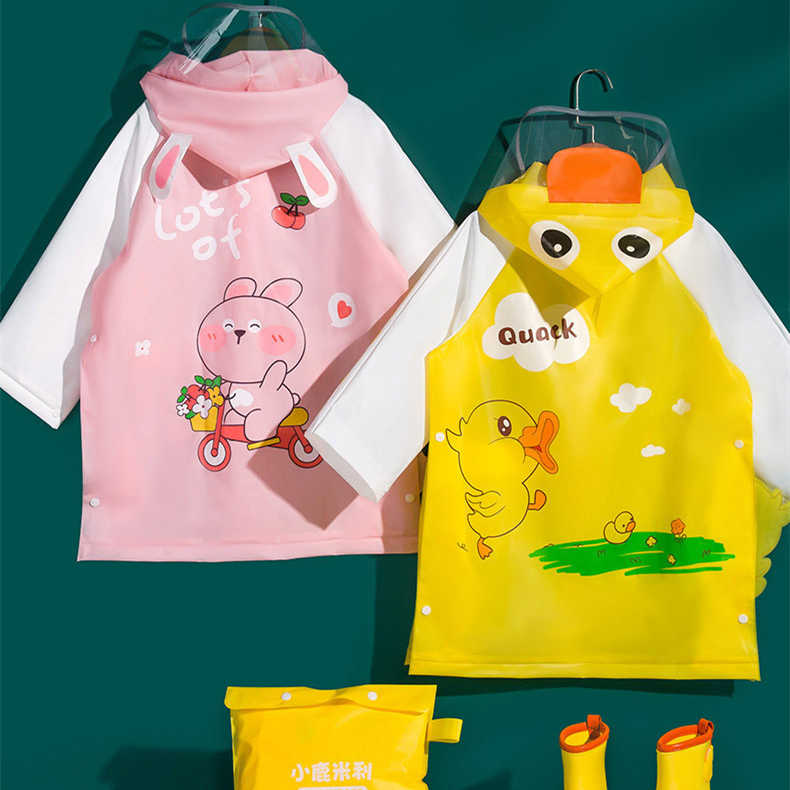 レインウェア 可愛い動物柄子供用雨合羽 軽量防水レインコート