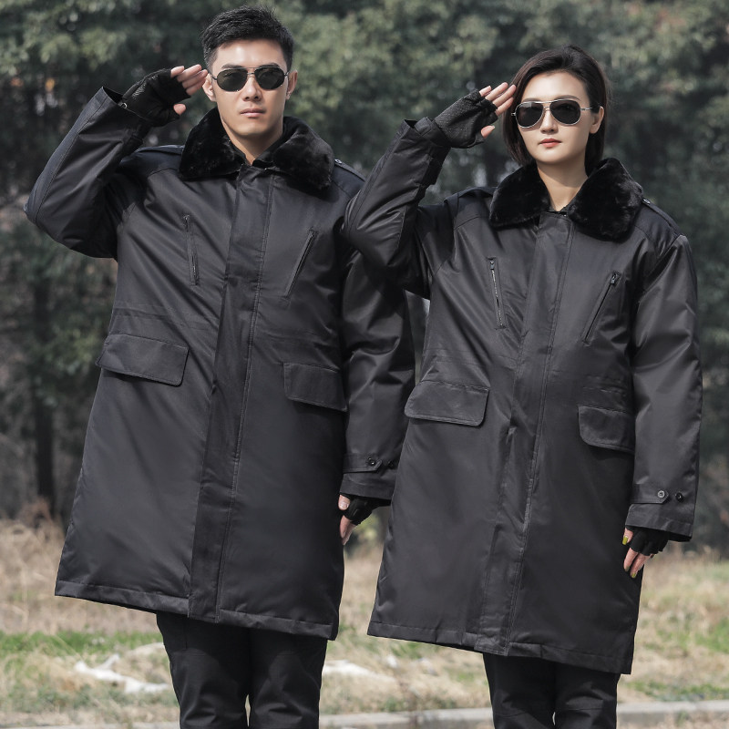 レインウェア 防寒ファー襟付きロング丈レインジャケット