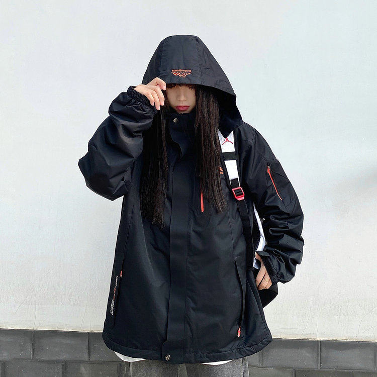 レインウェア 多機能ポケット付きゆったりフード雨具ジャケット