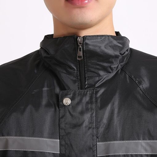 レインウェア 反射テープ付き透明フード一体型レイン スーツ