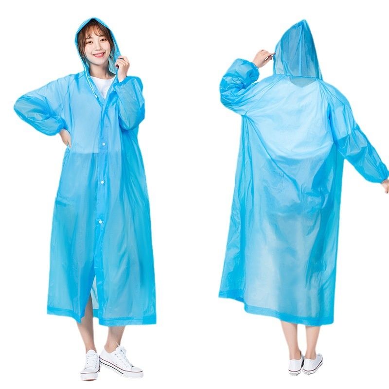 レインウェア フード付きロング丈レインコート