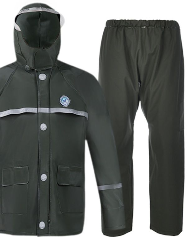 レインウェア 反射テープ付き防水レイン スーツ上下セット