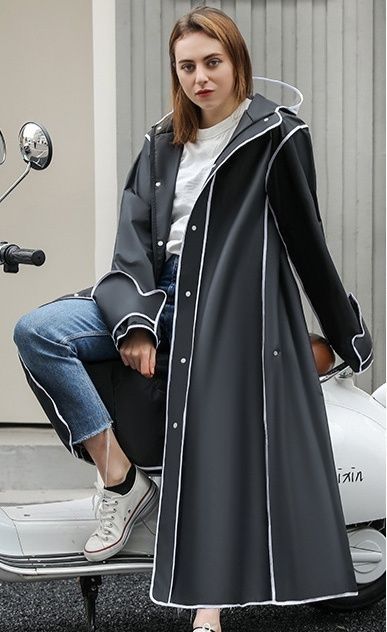 レインウェア 自転車対応ロング丈リュック対応レインコート