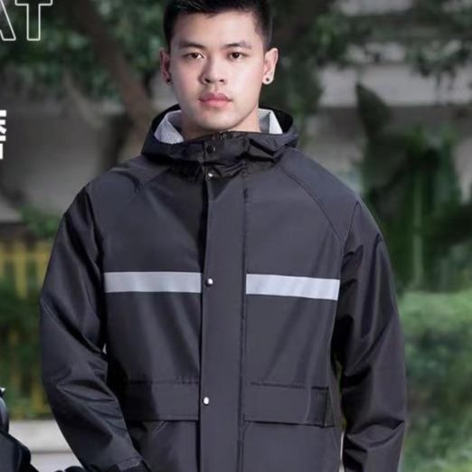 レインウェア 反射テープ付き多機能防水レイン スーツ上下セット
