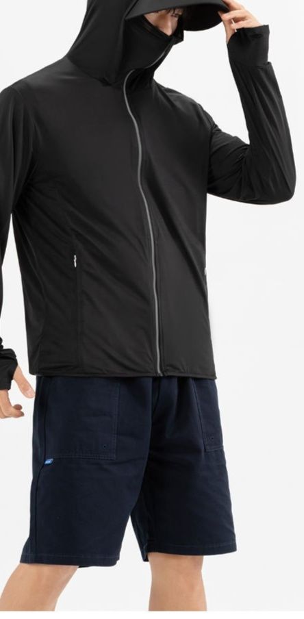 レインウェア 紫外線防止機能付き高機能フード一体型防水レインスーツジャケット