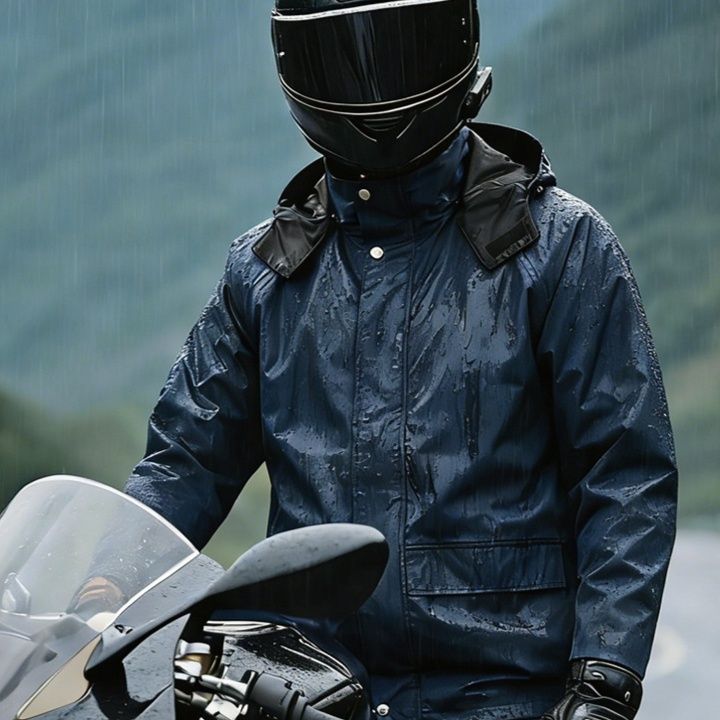 レインウェア 上下セパレート式フード付き防水レインスーツ