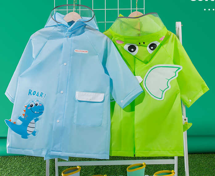 レインウェア 子供用動物柄 うさぎひよこ 着脱簡単 軽量防水