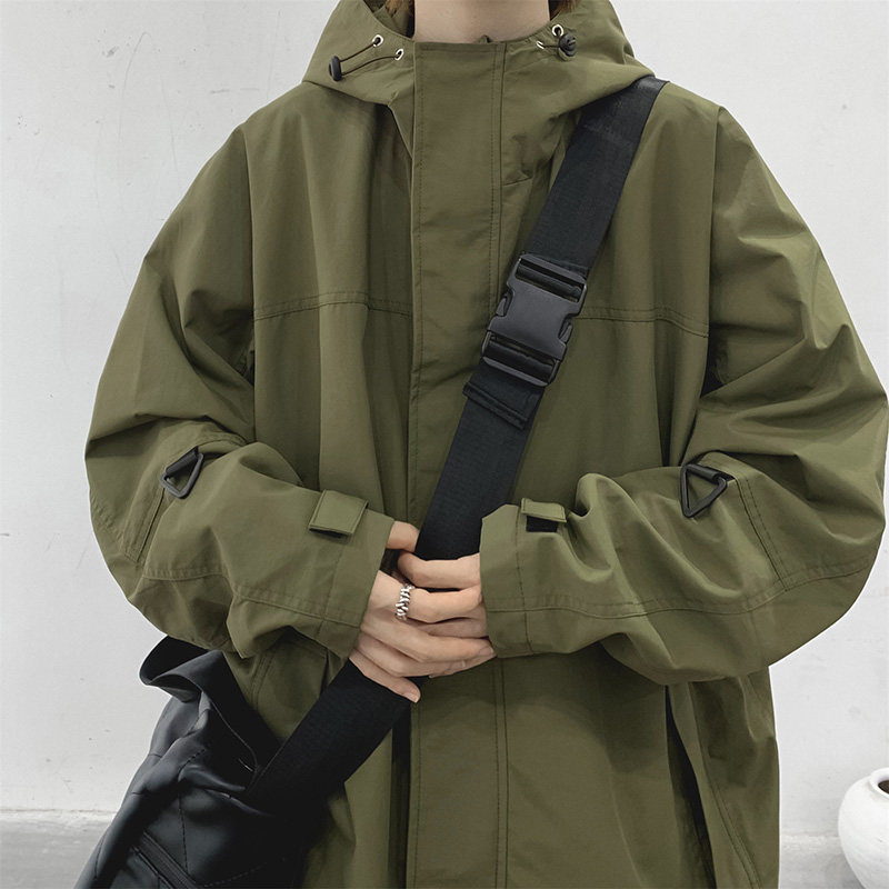 レインウェア ゆったりシルエット フード付き防水レインジャケット