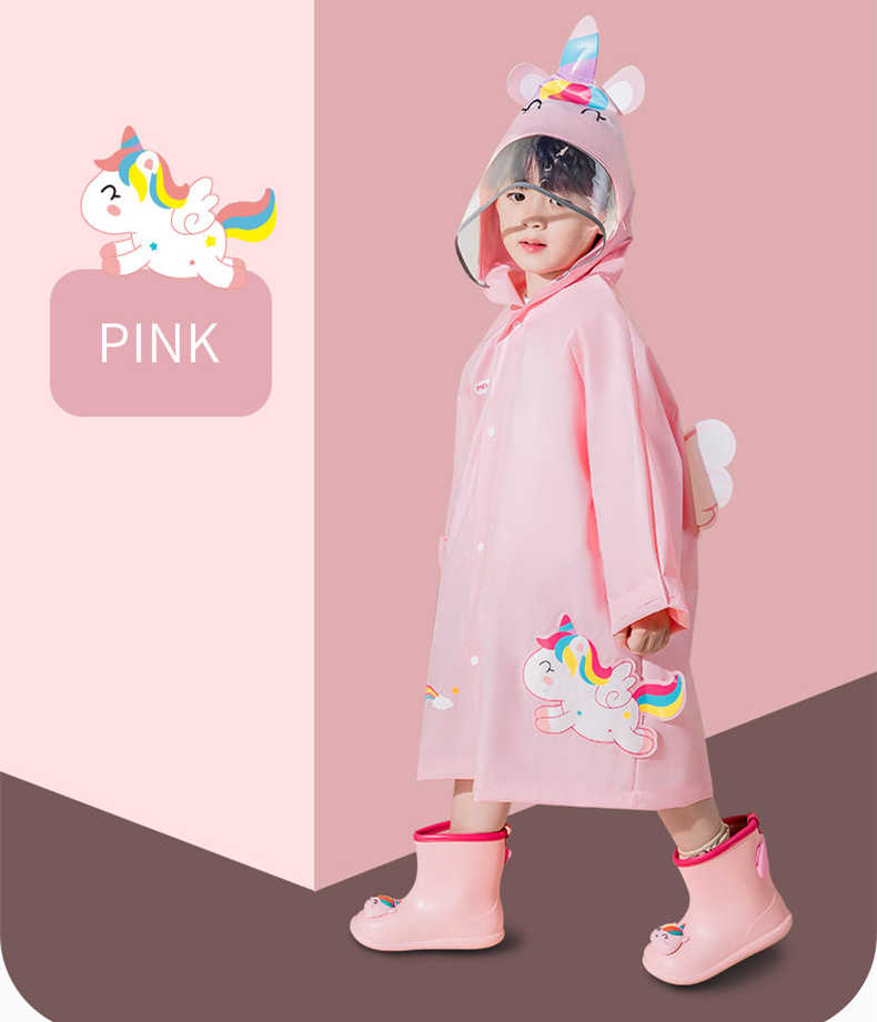 レインウェア 子供用動物柄 うさぎひよこ 着脱簡単 軽量防水