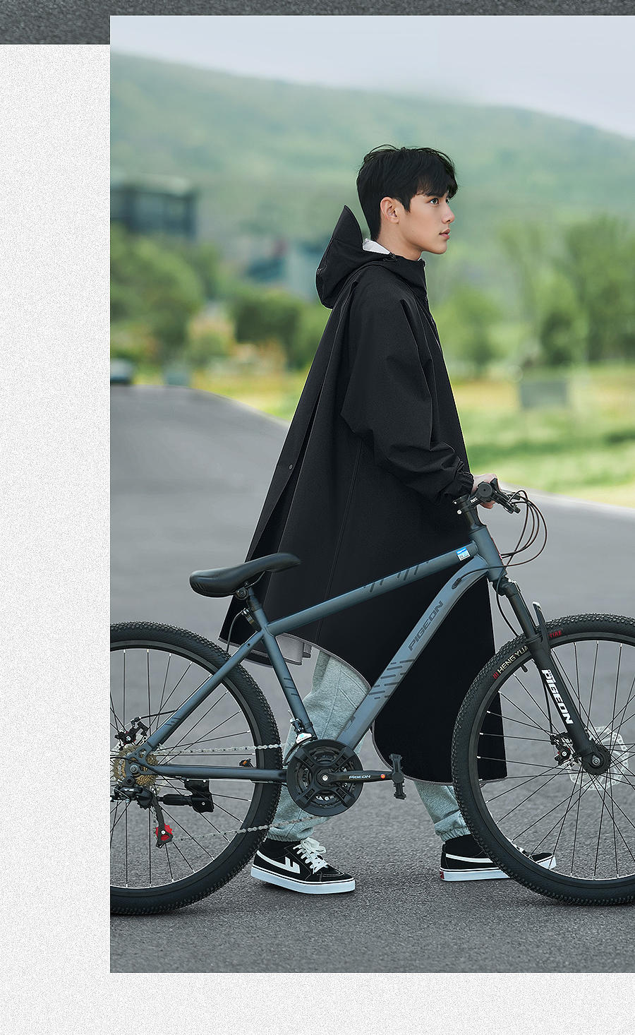 レインウェア 自転車用高襟防水ジャケット