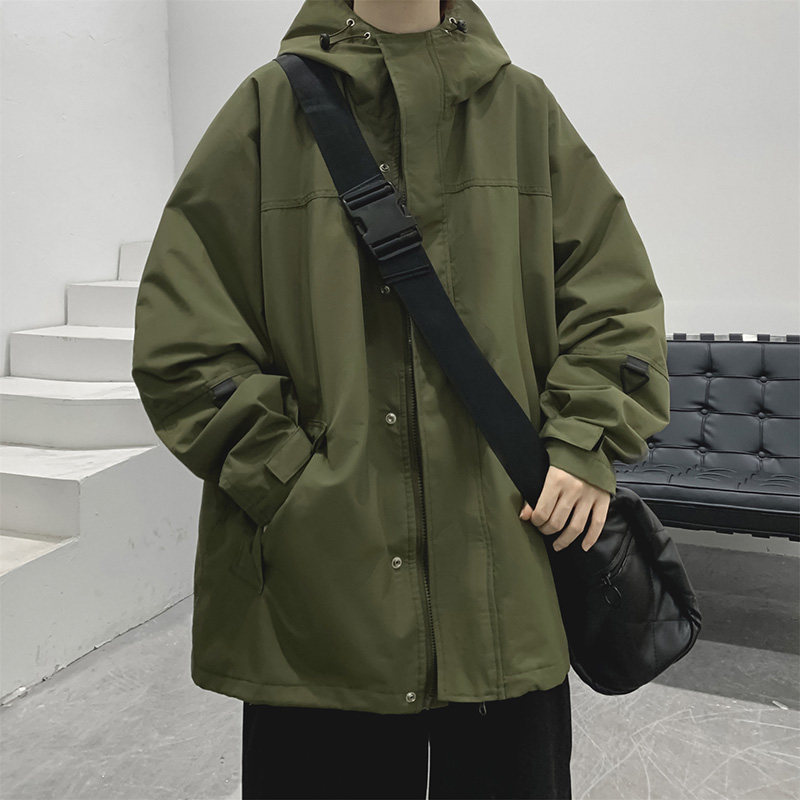 レインウェア ゆったりシルエット フード付き防水レインジャケット