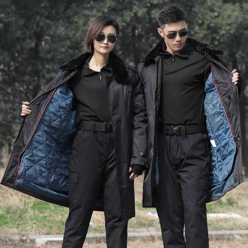 レインウェア 防寒ファー襟付きロング丈レインジャケット