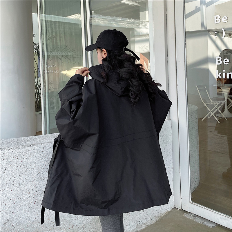 レインウェア ゆったりオーバーサイズフード付き防水レインジャケット