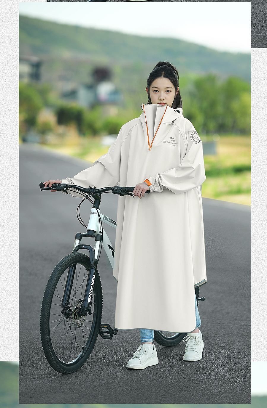 レインウェア 自転車用高襟防水ジャケット