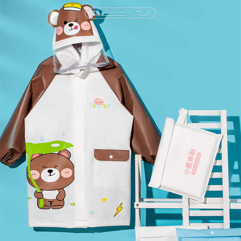 レインウェア 子供用動物柄レインコート 可愛い恐竜くま柄 防水軽量