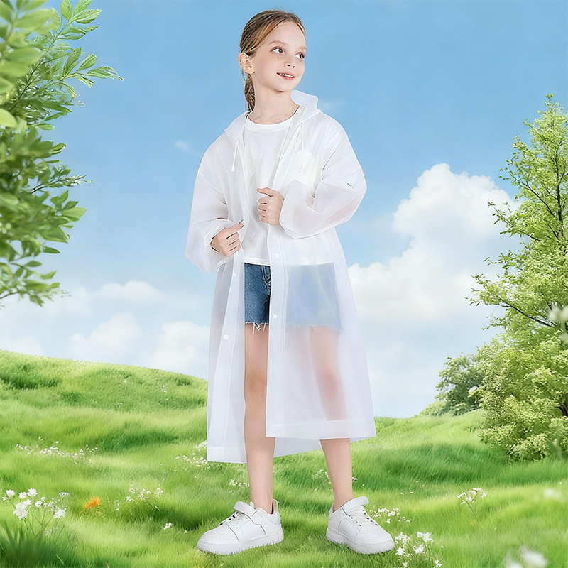 レインウェア 透明防水フード付き子供用レインコート